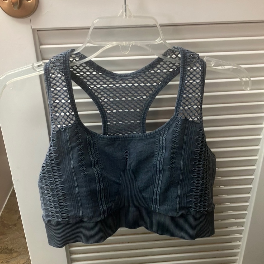FINAL MARKDOWN Nanette Lepore Blue Sleeveless Fitted Crop sportTank Top 1X